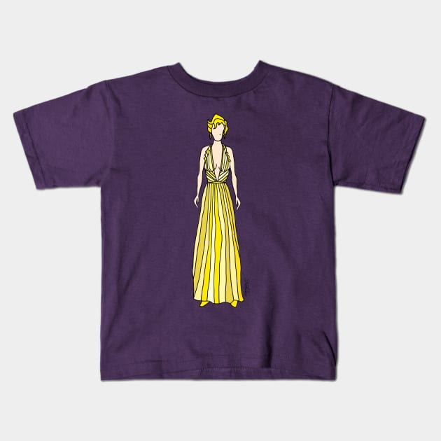 Golden Stripe Dress Kids T-Shirt by notsniwart